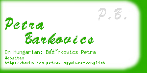 petra barkovics business card